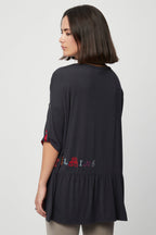 T-Shirt Oversize Bleu Marine - Harmont & Blaine - Femme