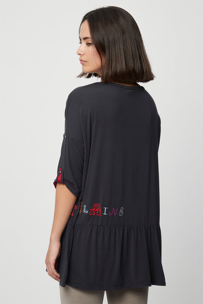 T-Shirt Oversize Bleu Marine - Harmont & Blaine - Femme