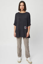 T-Shirt Oversize Bleu Marine - Harmont & Blaine - Femme