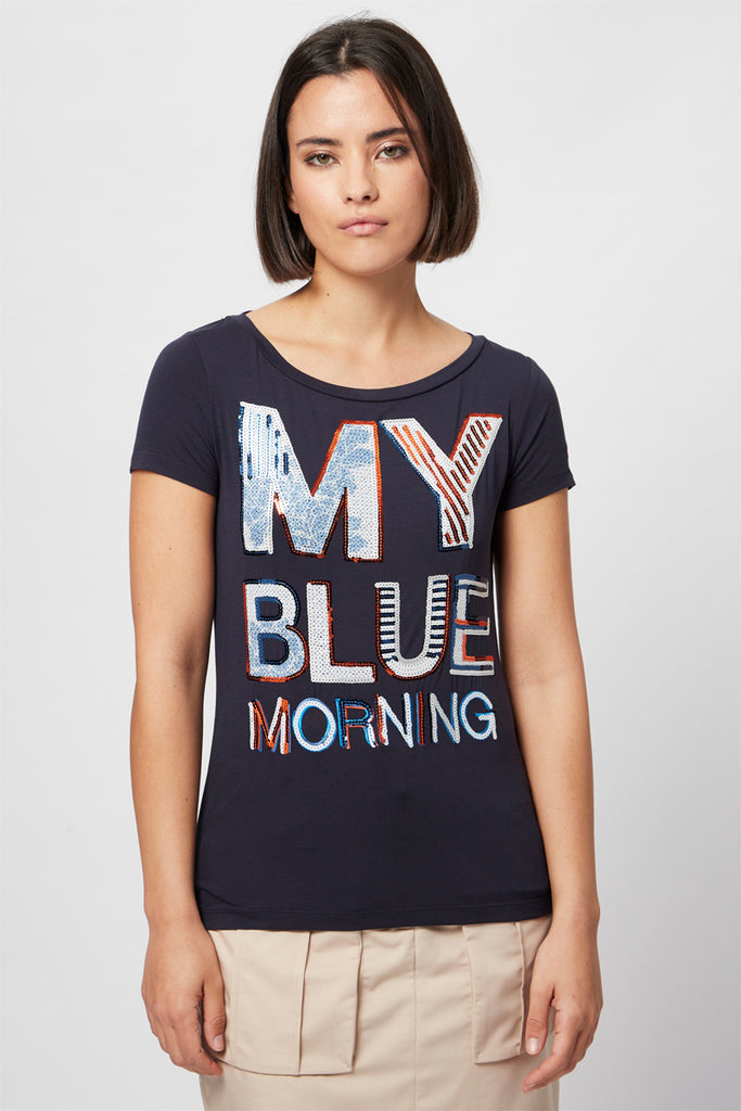 T-Shirt Bleu Marine - Harmont & Blaine - Femme