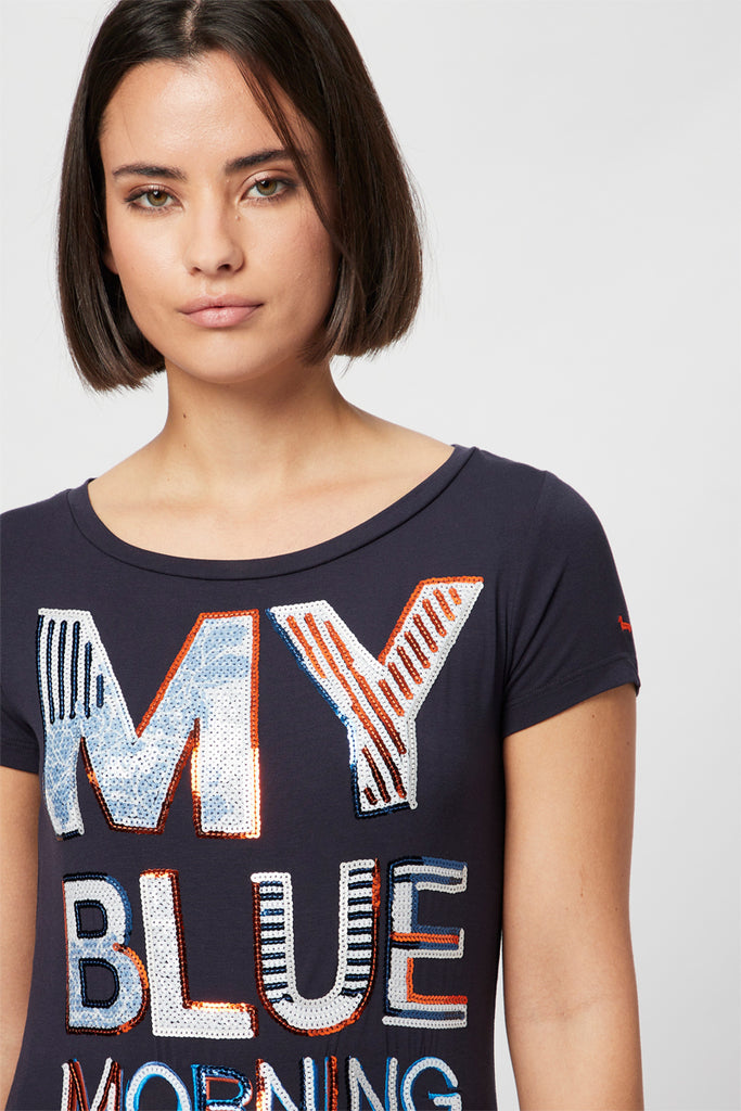 T-Shirt Bleu Marine - Harmont & Blaine - Femme