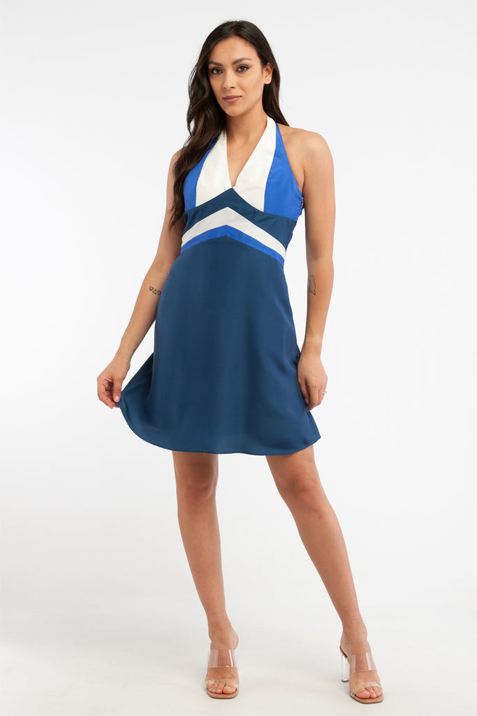 Robe Droite En Soie - Bleu Marine - Harmont & Blaine - Femme