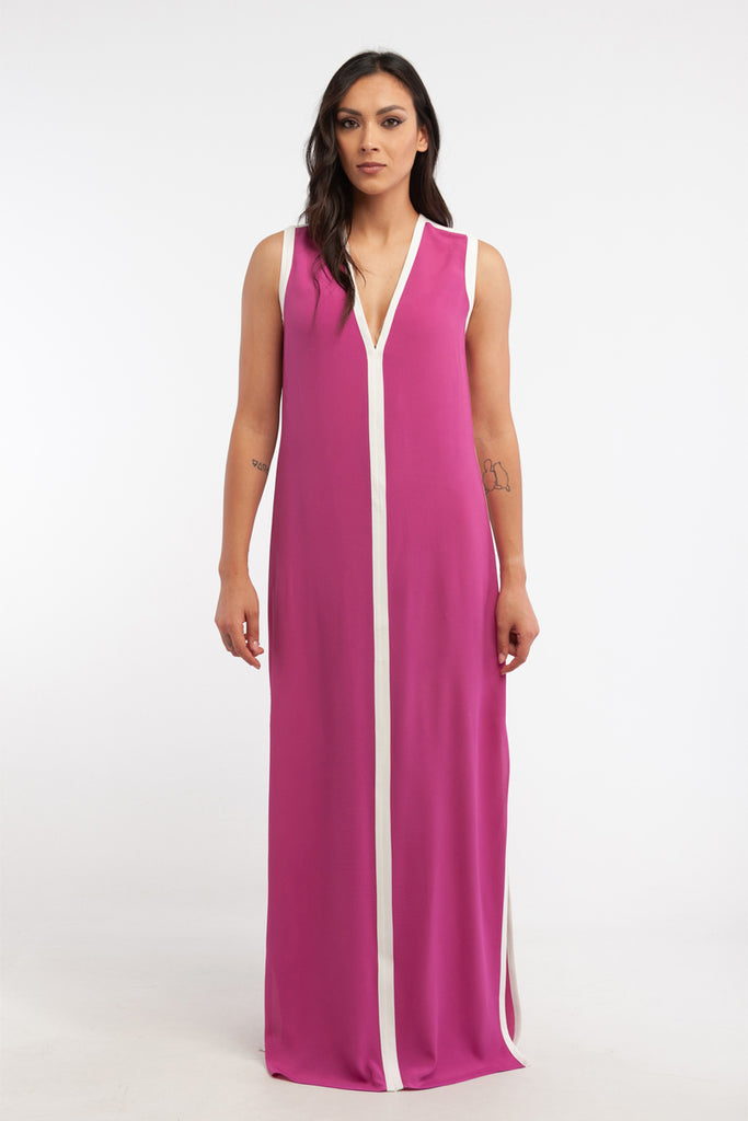 Robe Longue En Soie - Fuchsia - Harmont & Blaine - Femme