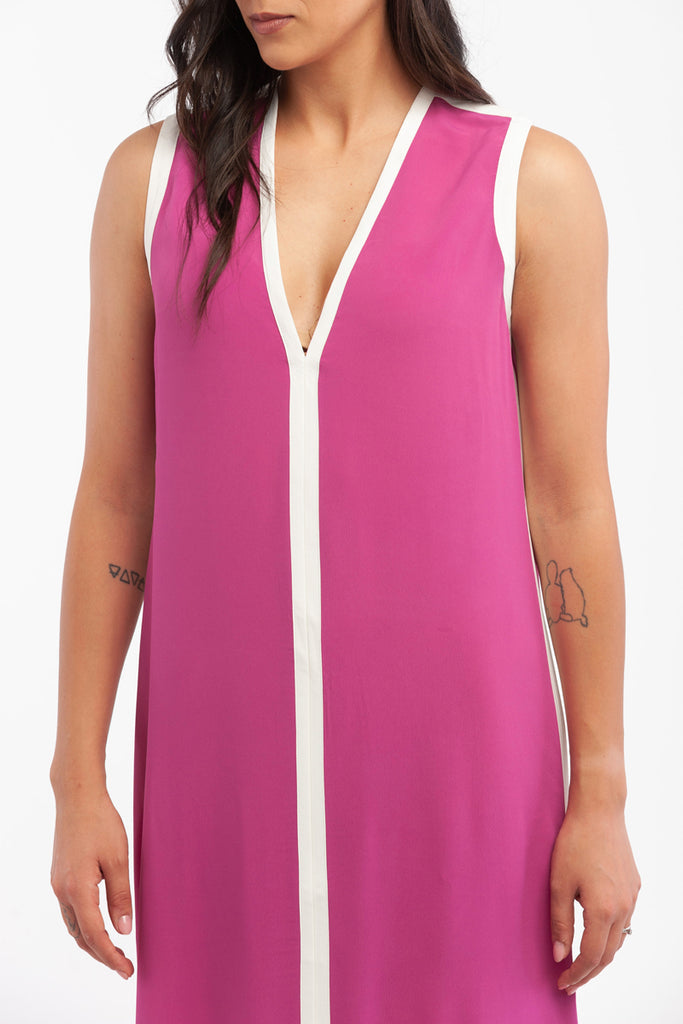 Robe Longue En Soie - Fuchsia - Harmont & Blaine - Femme