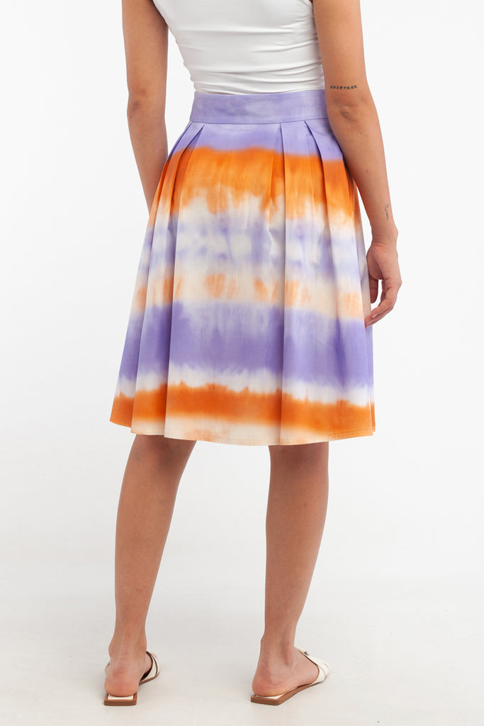 Jupe Plissée Tie And Dye - Violet Et Orange - Harmont & Blaine - Femme