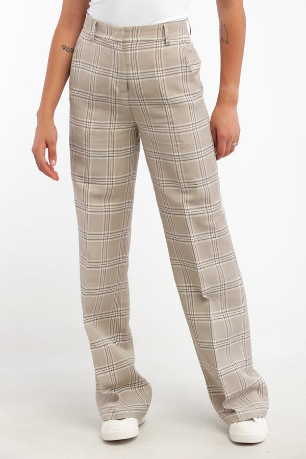Pantalon Large Taille Haute En Lin - Beige - Harmont & Blaine - Femme