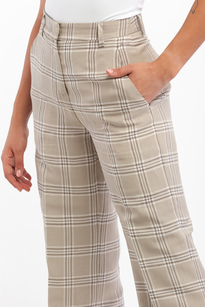 Pantalon Large Taille Haute En Lin - Beige - Harmont & Blaine - Femme