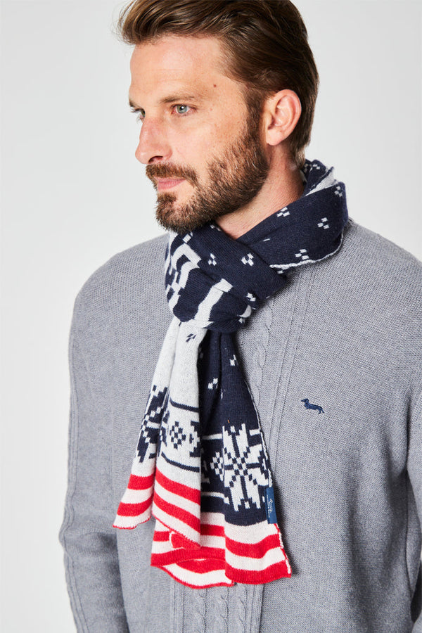 Echarpe En Laine Bleu Marine - Harmont & Blaine - Homme