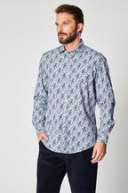 Chemise Fleurie Bleu Et Beige - Harmont & Blaine - Homme