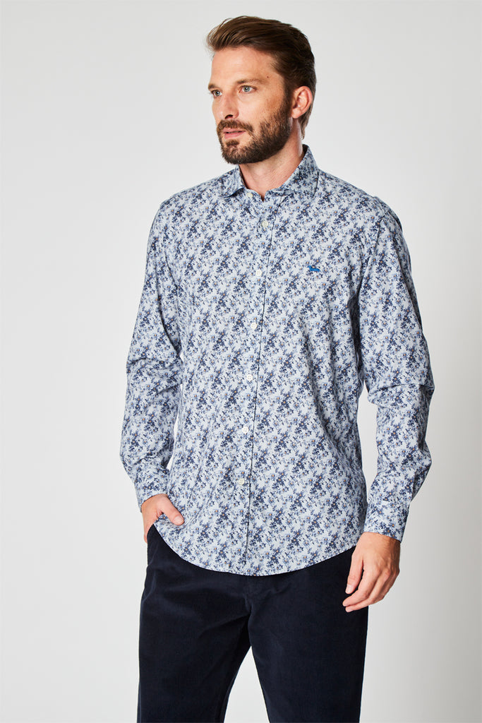Chemise Fleurie Bleu Et Beige - Harmont & Blaine - Homme