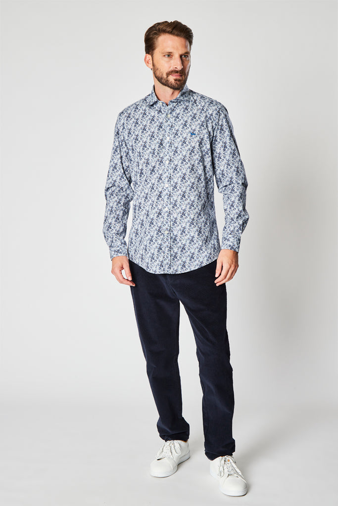 Chemise Fleurie Bleu Et Beige - Harmont & Blaine - Homme
