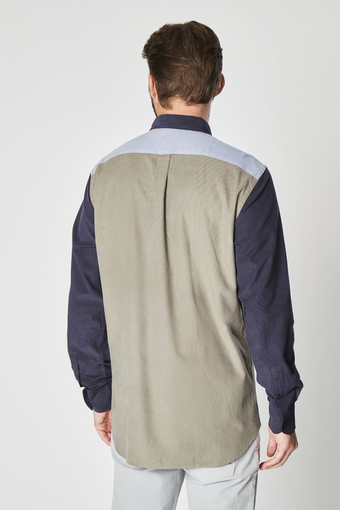 Chemise En Velours Vert Et Bleu - Harmont & Blaine - Homme