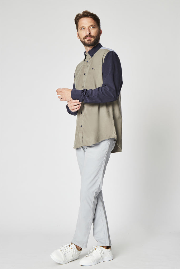 Chemise En Velours Vert Et Bleu - Harmont & Blaine - Homme