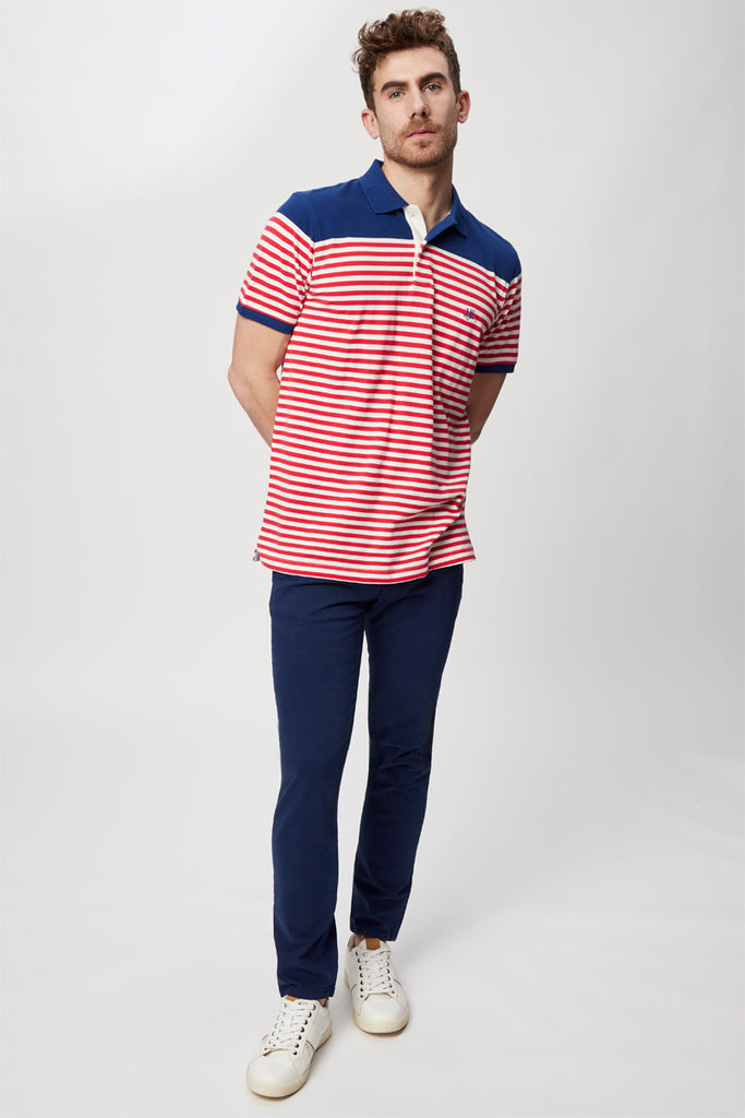 Polo Blanc Et Rouge - Harmont & Blaine Jeans - Homme