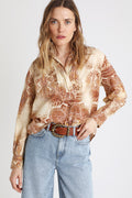 Blouse - Beige Et Bordeaux