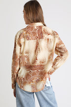 Blouse - Beige Et Bordeaux