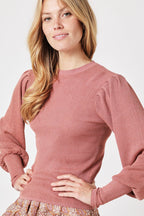 Pull Col Rond Ml Bouffantes - Terracota