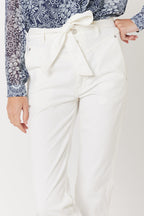 Jean Slim Taille Haute Ceinture - Off White