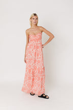 Robe Longue Bustier Imprimé - Madeira