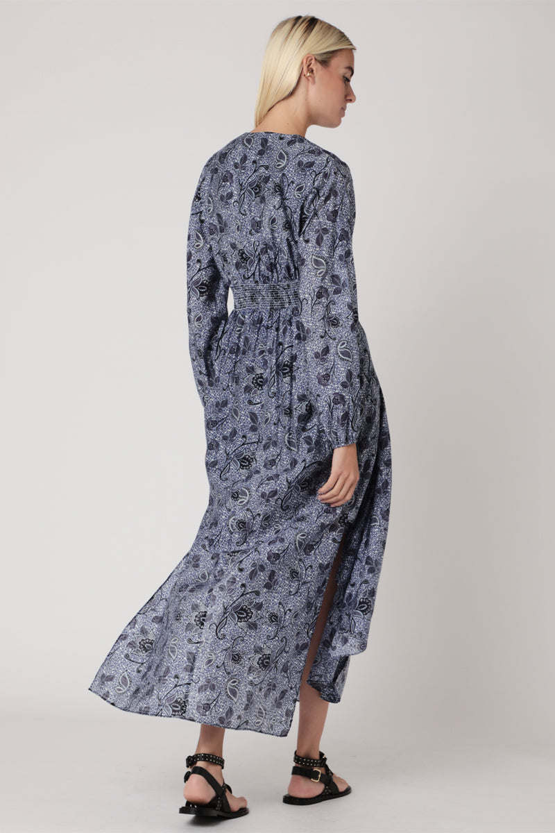 Robe Longue Imprimé Smock Taille - Santorini