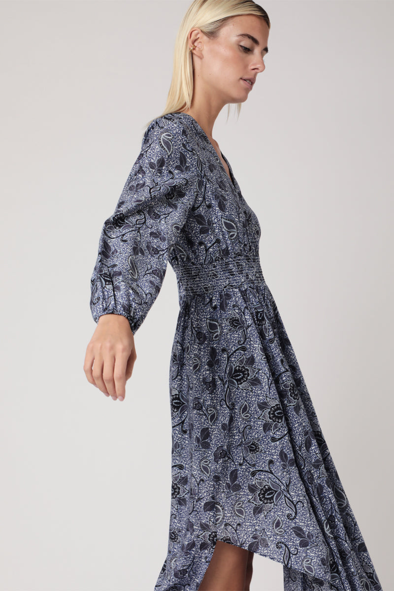 Robe Longue Imprimé Smock Taille - Santorini