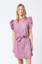 Robe Courte Unie Brod Epaules - Parma