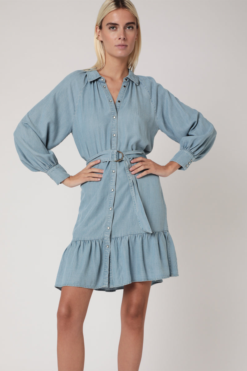 Robe Courte Tencel Unie - Bleach