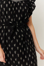 Robe Courte Imprimé Carrure - Black