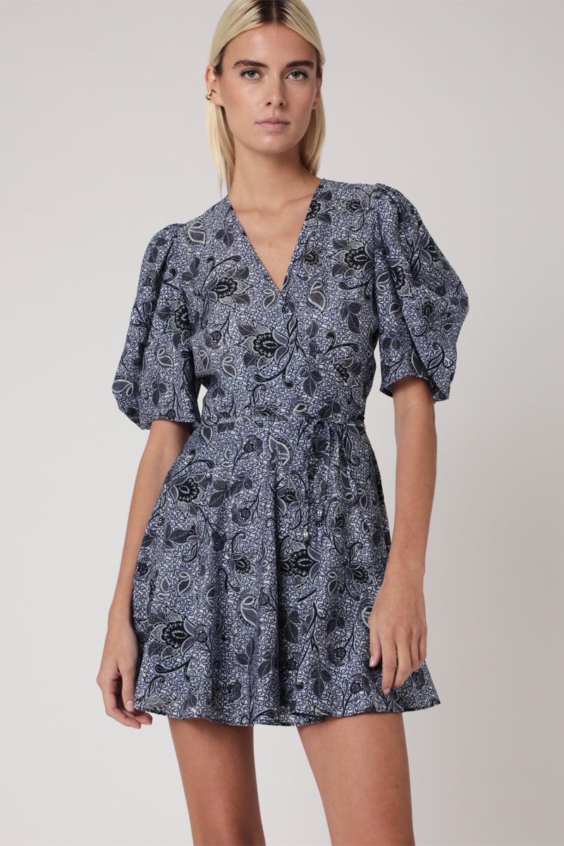 Robe Courte Imprimé Portefeuille - Santorini