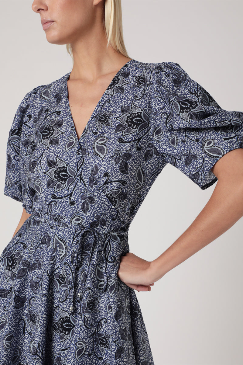 Robe Courte Imprimé Portefeuille - Santorini