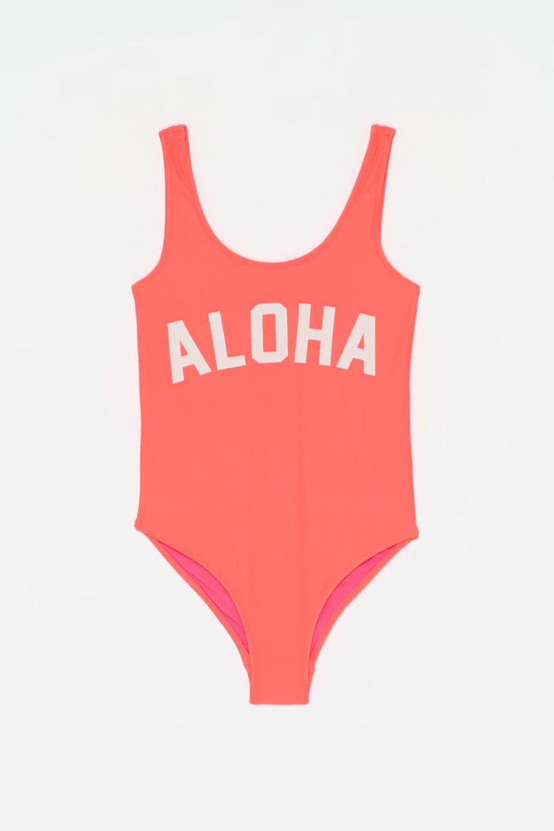 Maillot De Bain 1 Pièce Cancun - Laser Corail - Fille