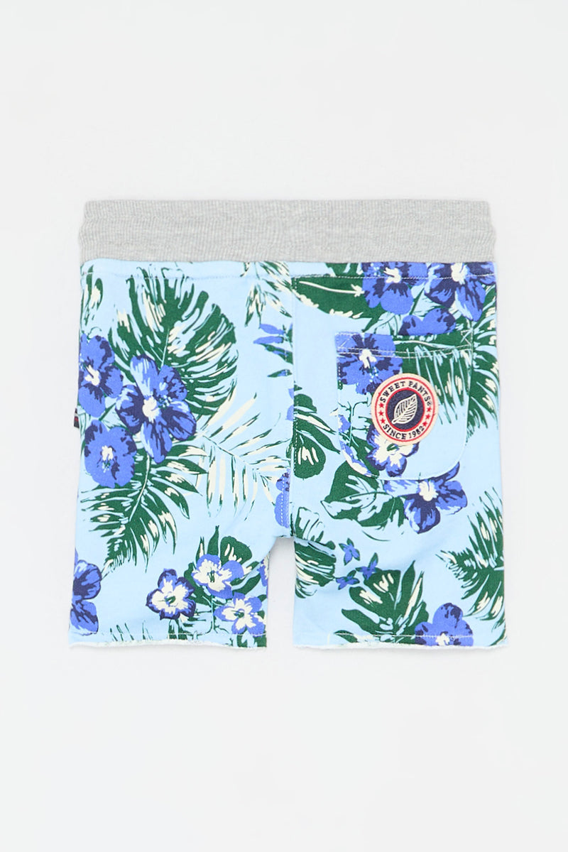 Short Tkid Cutoff Print - Hawai Baltique - Enfant Mixte