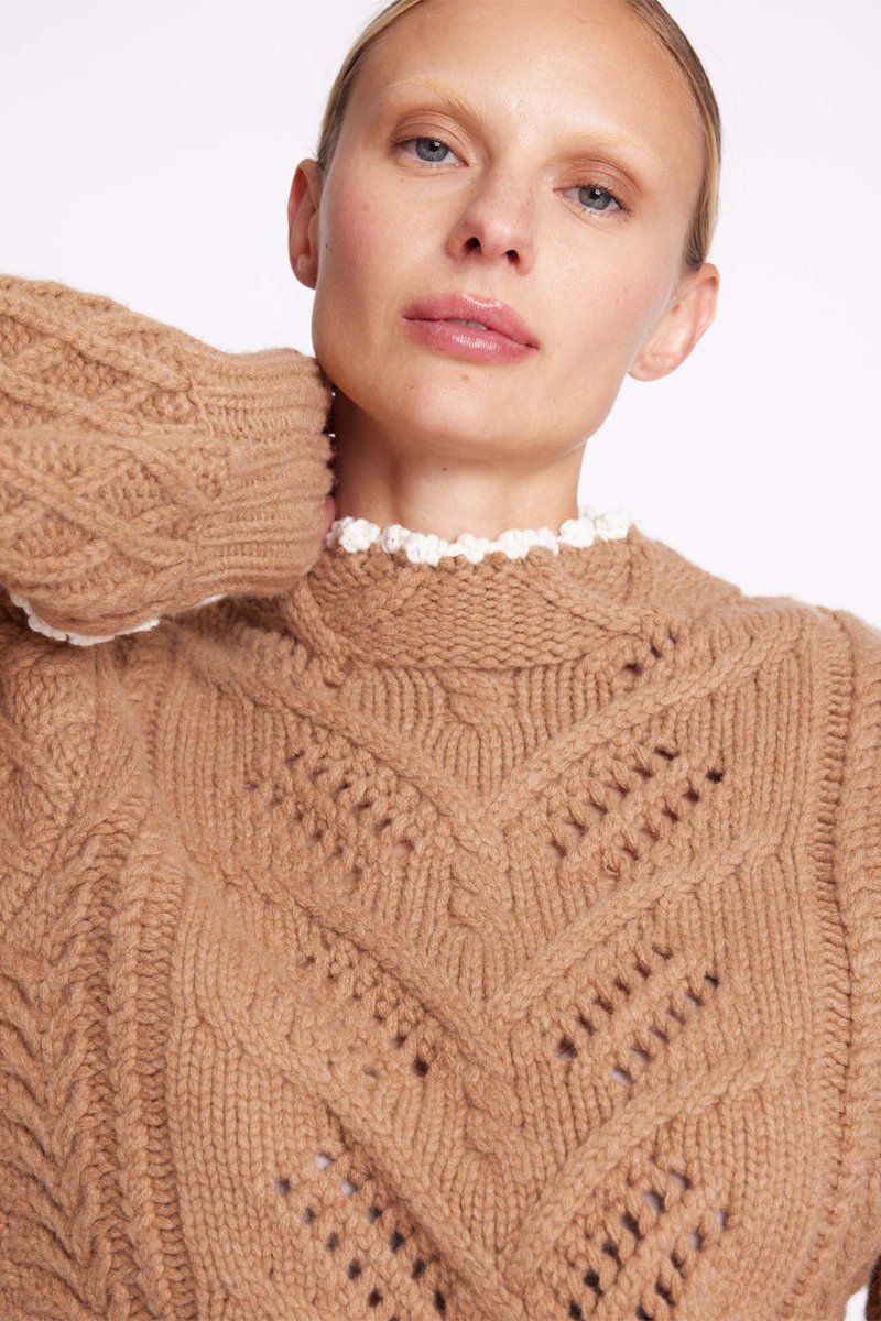 Pull Col Montant Ml - Camel