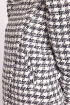 Manteau Uni Manches Bouffantes - Tweed Gris