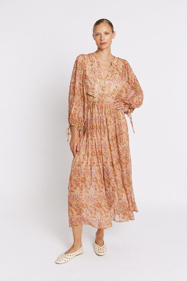 Robe Longue Ouverture Cote - Bloomflowerprint