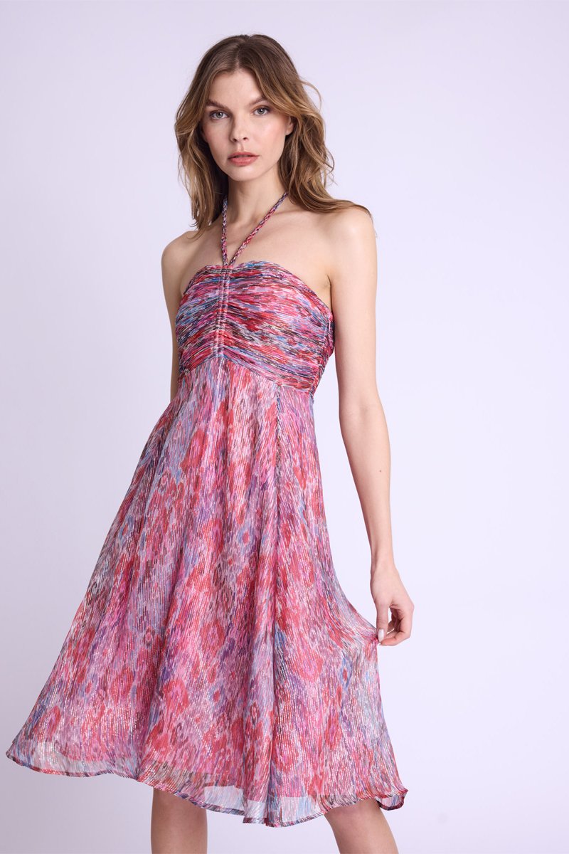 Robe Longue Sans Col - Multicolurexprint