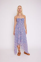 Robe Longue Avec Cordon Au Cou - Microflowersprint