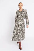 Robe Longue Ceinture Taille - Savana Print