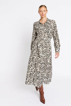 Robe Longue Ceinture Taille - Savana Print