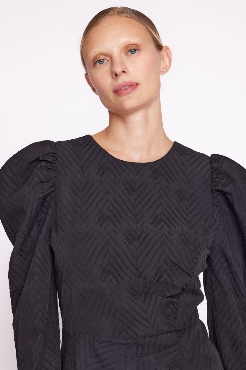 Robe Manches Longues - Chevron Black