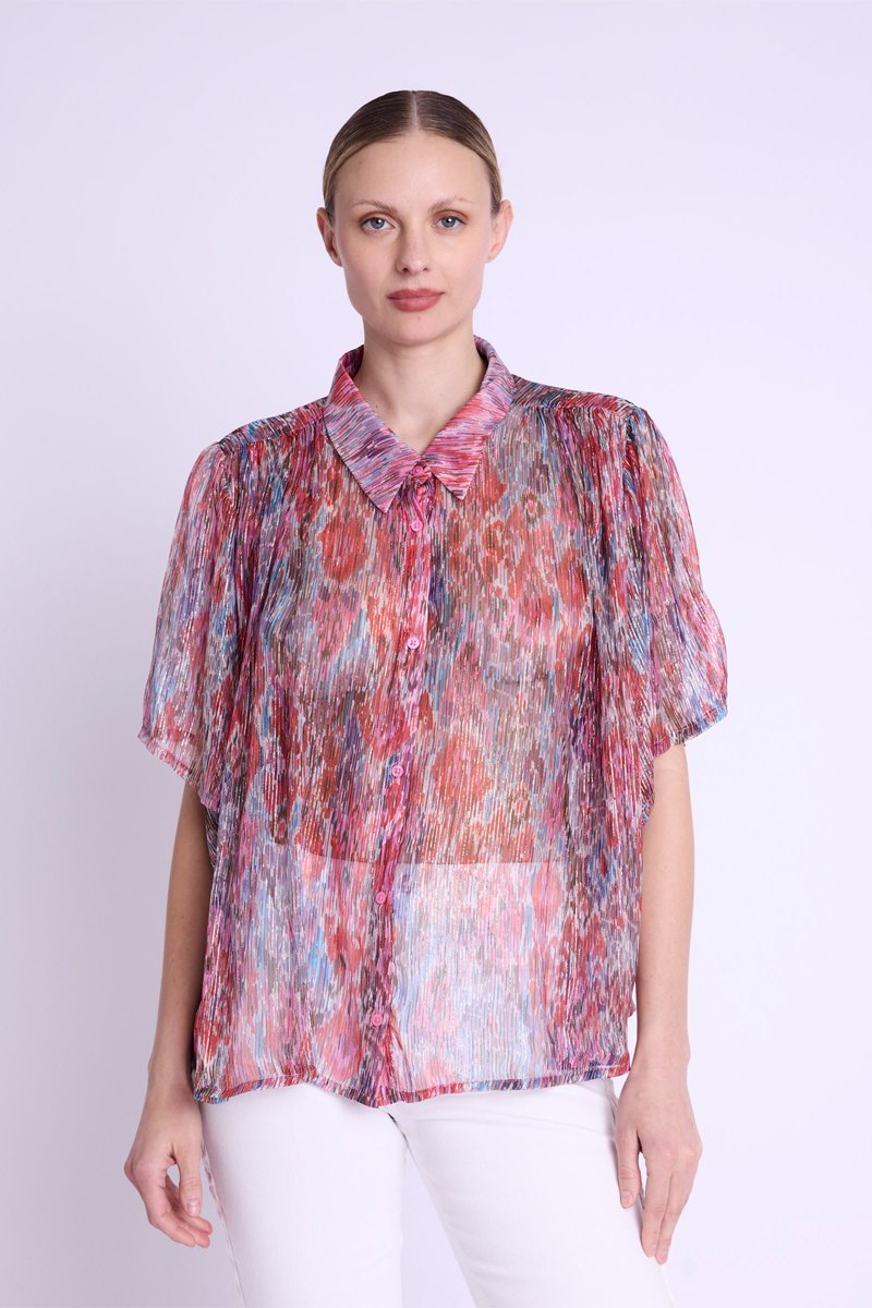 Chemise Manche Courte Oversize - Multicolurexprint