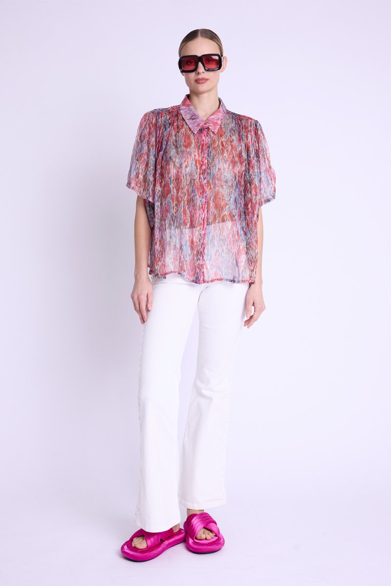 Chemise Manche Courte Oversize - Multicolurexprint