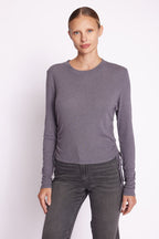 T-Shirt Col Rond Ml Liens - Heathergrey