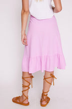 Jupe Mi Longue Nœud Ceinture - Pinkbonbon