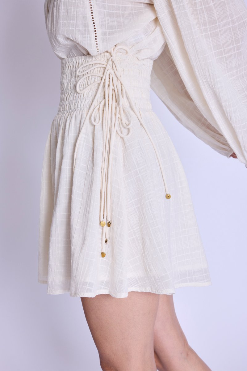 Jupe Courte Smock - Offwhite
