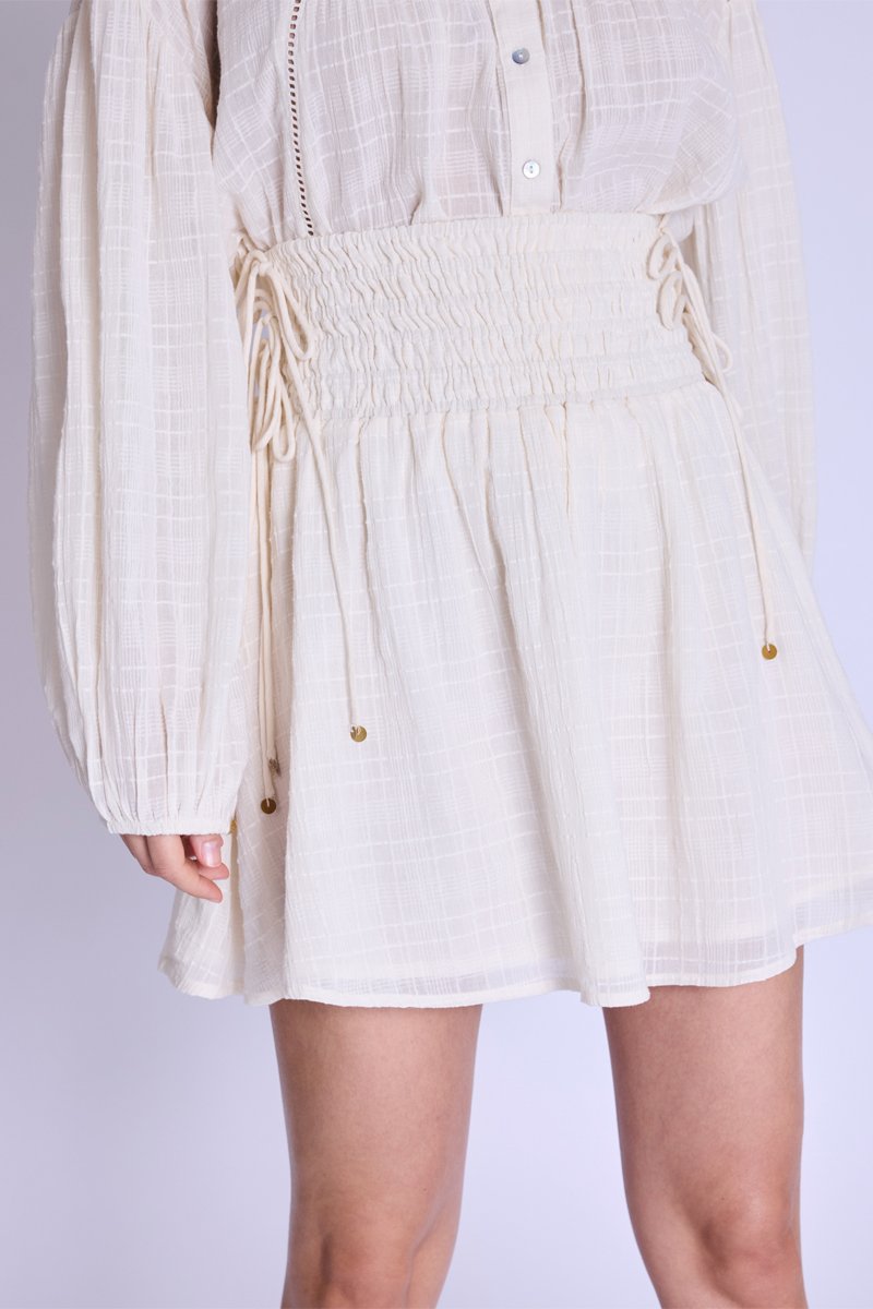 Jupe Courte Smock - Offwhite