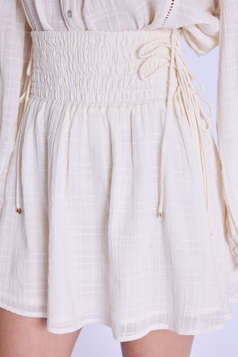 Jupe Courte Smock - Offwhite