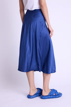 Jupe Longue Elastiquee A Taill - Blue