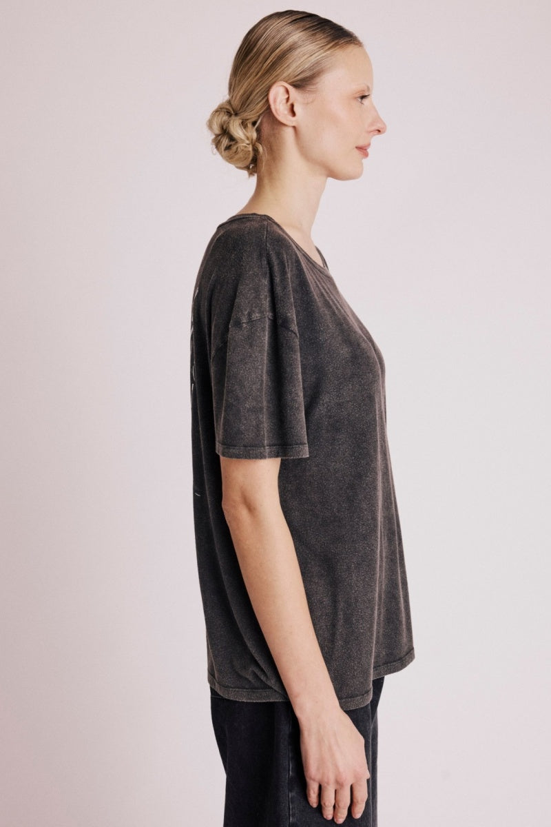 T-Shirt Delave Mc Print Ailes - Carbone