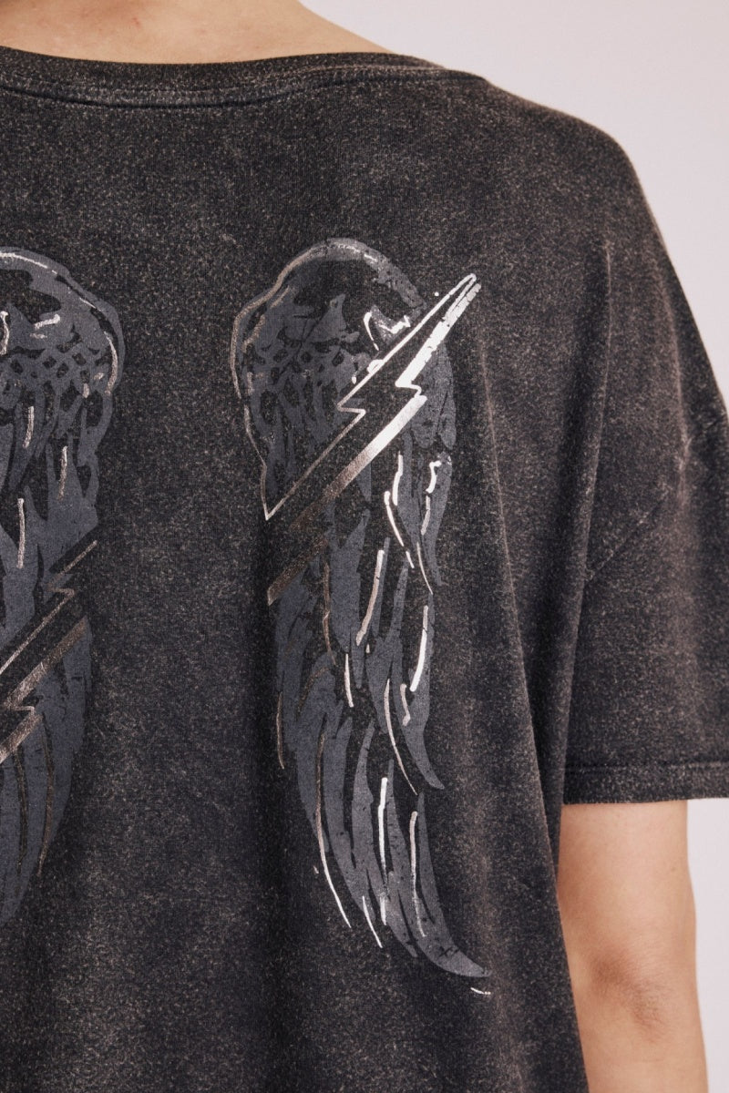 T-Shirt Delave Mc Print Ailes - Carbone